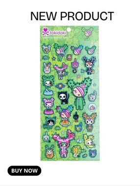 NEW Tokidoki Sticker Sheet Green Cactus